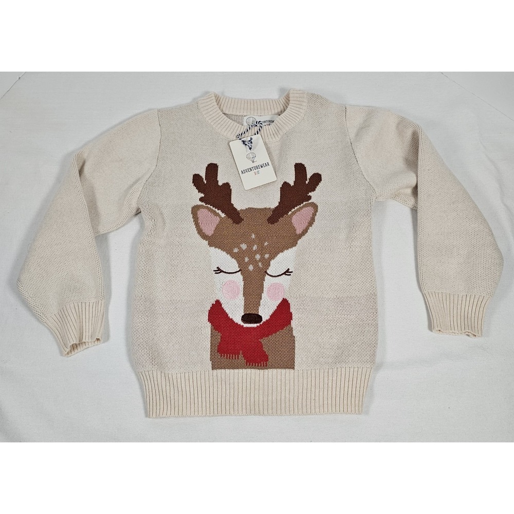 Christmas Reindeer Girl's Winter Sweater Adventurewear 360 Size 5